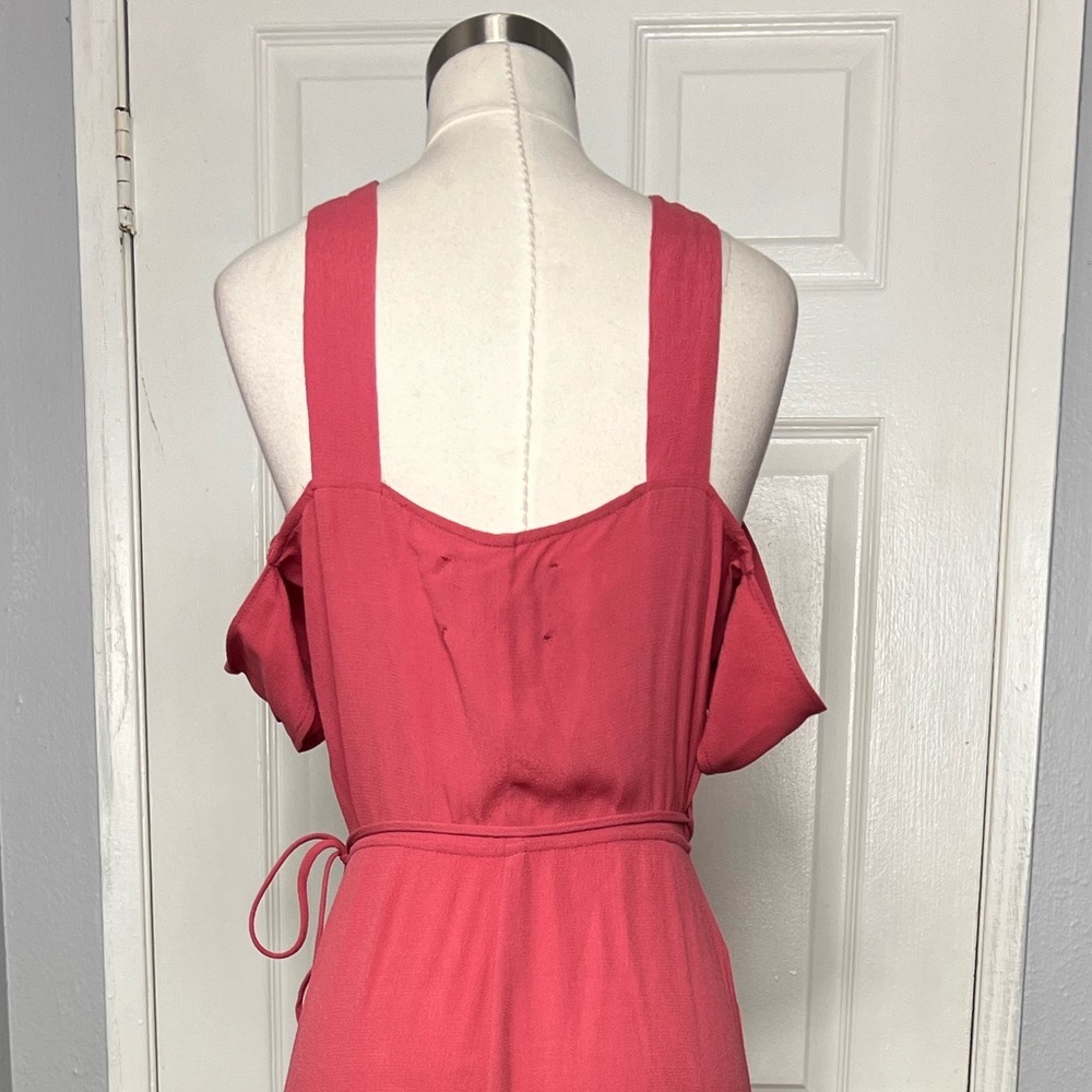 Reformation Jules Pink Midi Wrap Dress - Picture 6 of 8